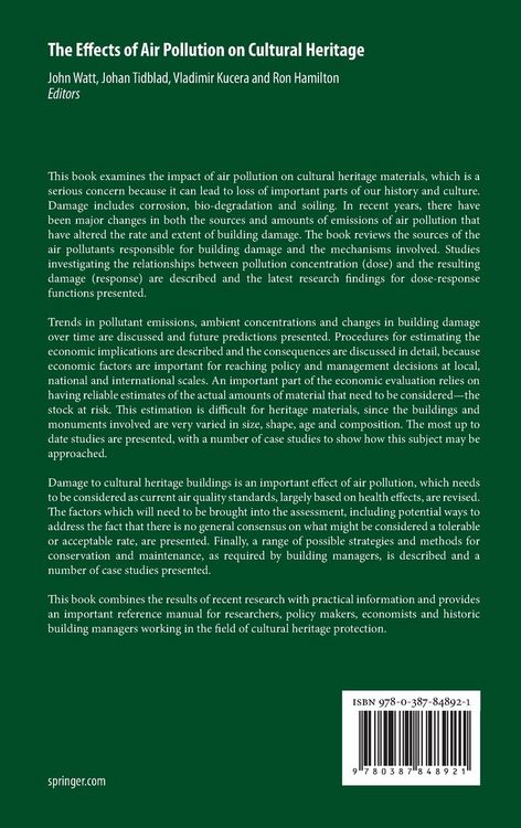 Produktbild: The Effects of Air Pollution on Cultural Heritage