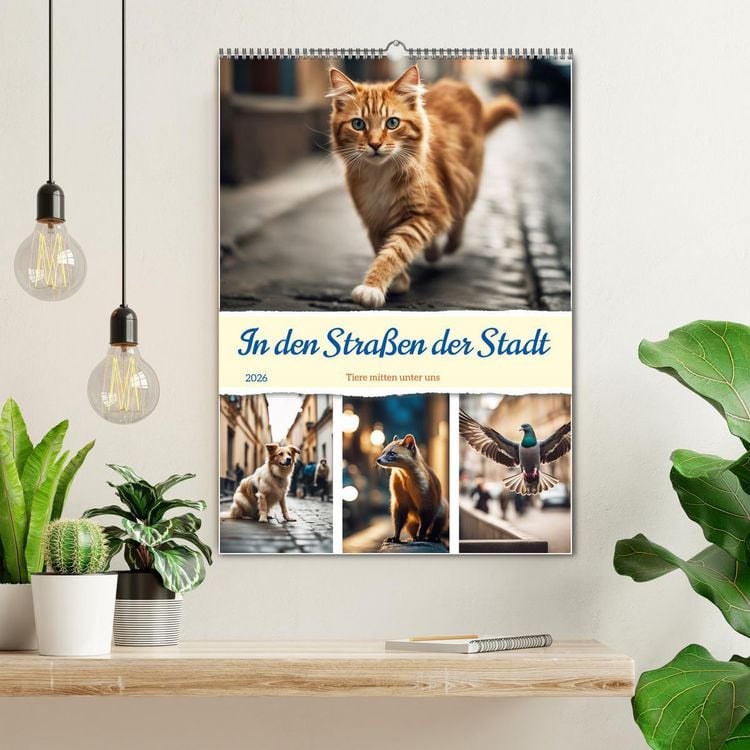 Produktbild: In den Stra&szlig;en der Stadt - Tiere mitten unter uns (Wandkalender 2026 DIN A2 hoch), CALVENDO Monatskalender