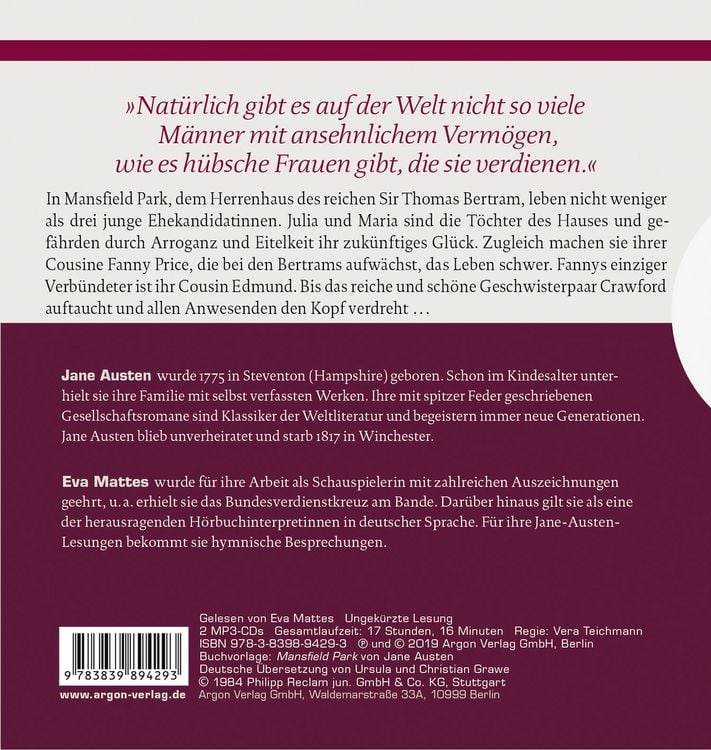 Produktbild: Mansfield Park