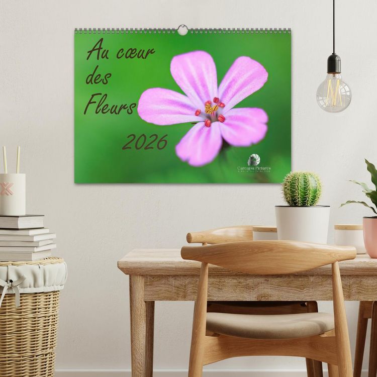 Produktbild: Au c&oelig;ur des fleurs (Calendrier mural 2026 DIN A3 vertical), CALVENDO calendrier mensuel