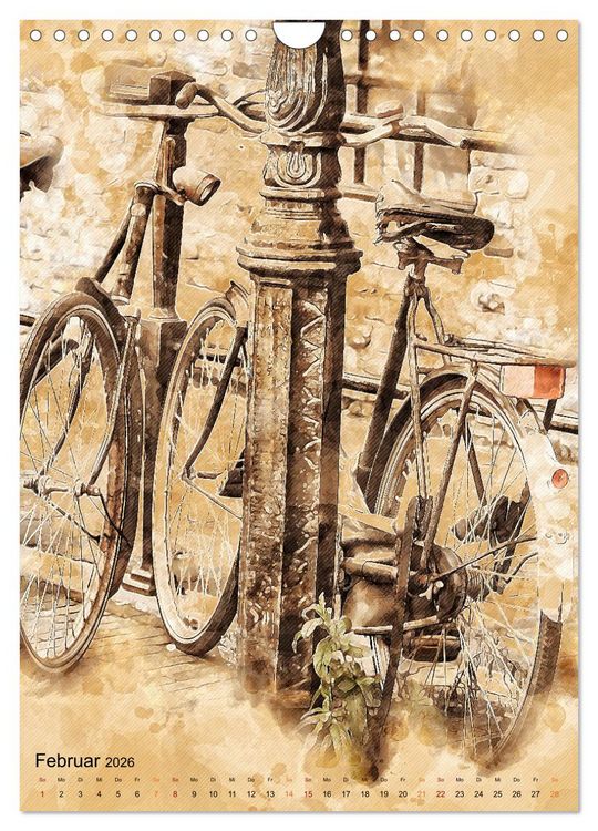 Produktbild: Fahrrad - Retro-Kalender (Wandkalender 2026 DIN A4 hoch), CALVENDO Monatskalender