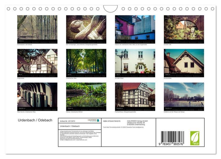 Produktbild: Urdenbach / Odebach (Wandkalender 2026 DIN A4 quer), CALVENDO Monatskalender