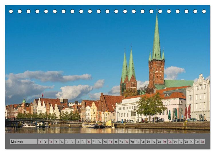 Produktbild: Ansichten der L&uuml;becker Altstadtinsel (Tischkalender 2026 DIN A5 quer), CALVENDO Monatskalender