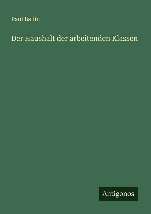 Produktbild: Der Haushalt der arbeitenden Klassen