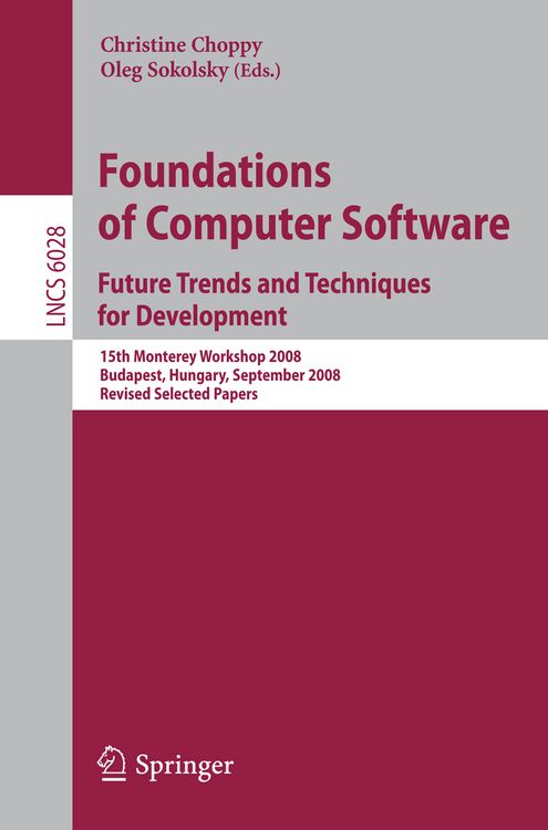 Produktbild: Foundations of Computer Software: Future Trends and Techniques for Development