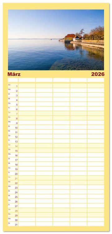 Produktbild: Familienplaner 2026 - Momente am Bodensee mit 5 Spalten (Wandkalender, 21 x 45 cm) CALVENDO
