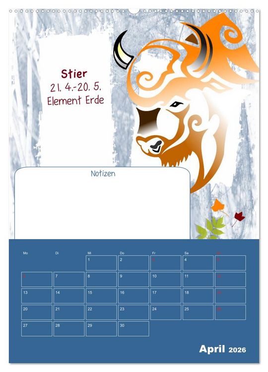 Produktbild: Sternzeichen &bull; Geburtstagskalender / Planer (hochwertiger Premium Wandkalender 2026 DIN A2 hoch), Kunstdruck in Hochglanz