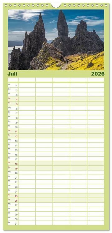 Produktbild: Familienplaner 2026 - Raue Sch&ouml;nheit - Isle of Skye mit 5 Spalten (Wandkalender, 21 x 45 cm) CALVENDO