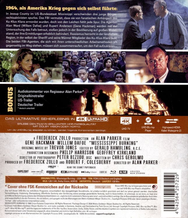 Produktbild: Mississippi Burning - Die Wurzel des Hasses (4K Ultra HD)