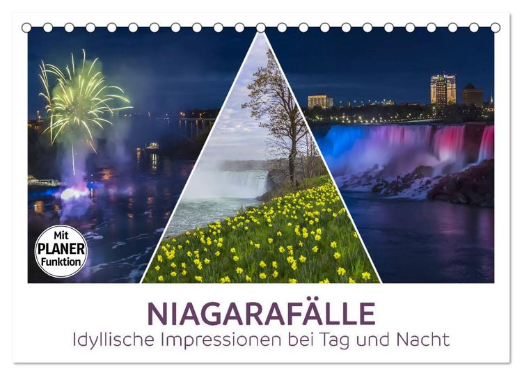 Produktbild: NIAGARAF&Auml;LLE Idyllische Impressionen bei Tag und Nacht (Tischkalender 2026 DIN A5 quer), CALVENDO Monatskalender
