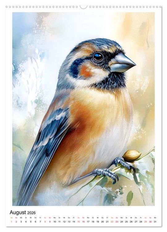 Produktbild: V&ouml;gel - gefiederte Freunde in unserem Garten (hochwertiger Premium Wandkalender 2026 DIN A2 hoch), Kunstdruck in Hochglanz