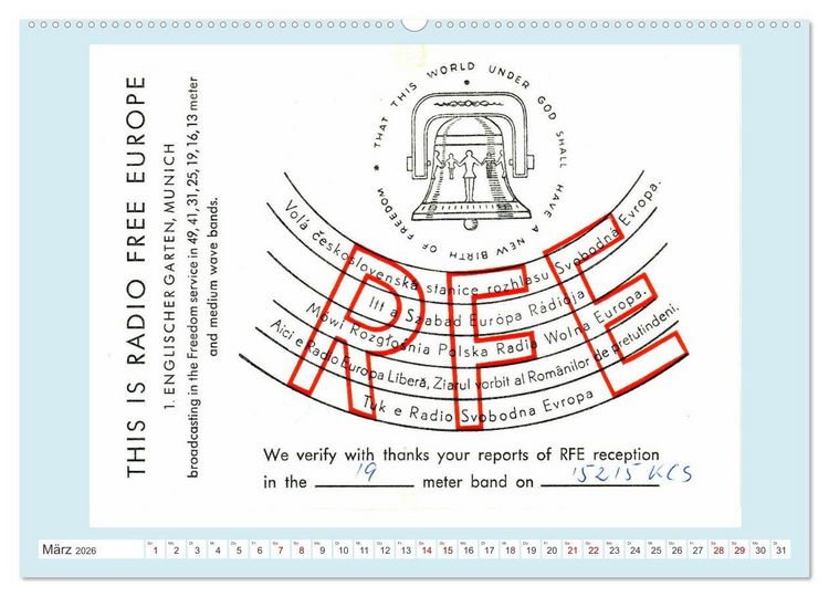 Produktbild: Rundfunk in Deutschland - Historische QSL-Karten (hochwertiger Premium Wandkalender 2026 DIN A2 quer), Kunstdruck in Hochglanz