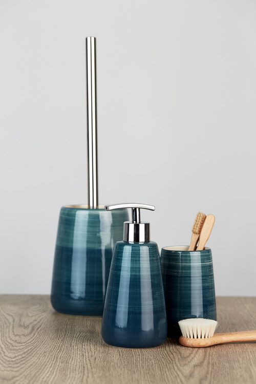 Produktbild: WC-Garnitur Mod. Pottery Petrol Keramik, handbemalt