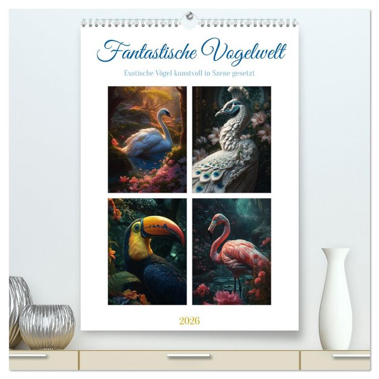 Produktbild: Fantastische Vogelwelt (hochwertiger Premium Wandkalender 2026 DIN A2 hoch), Kunstdruck in Hochglanz