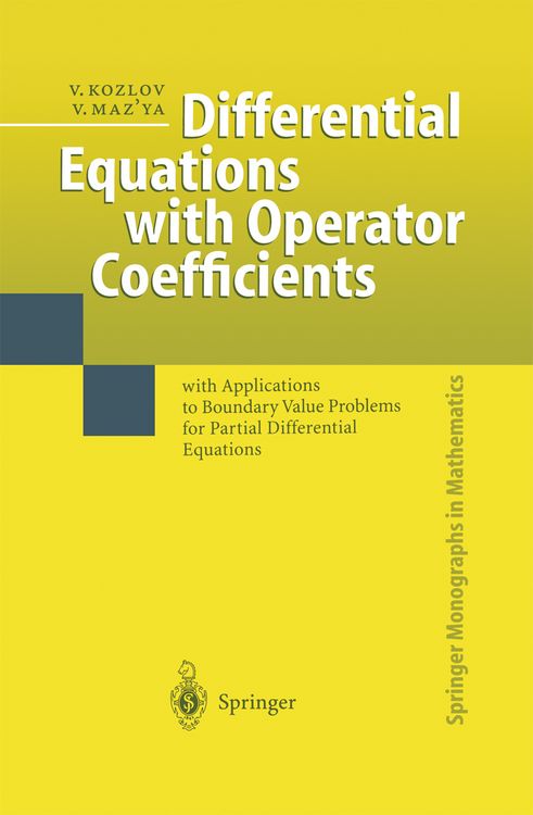 Produktbild: Differential Equations with Operator Coefficients