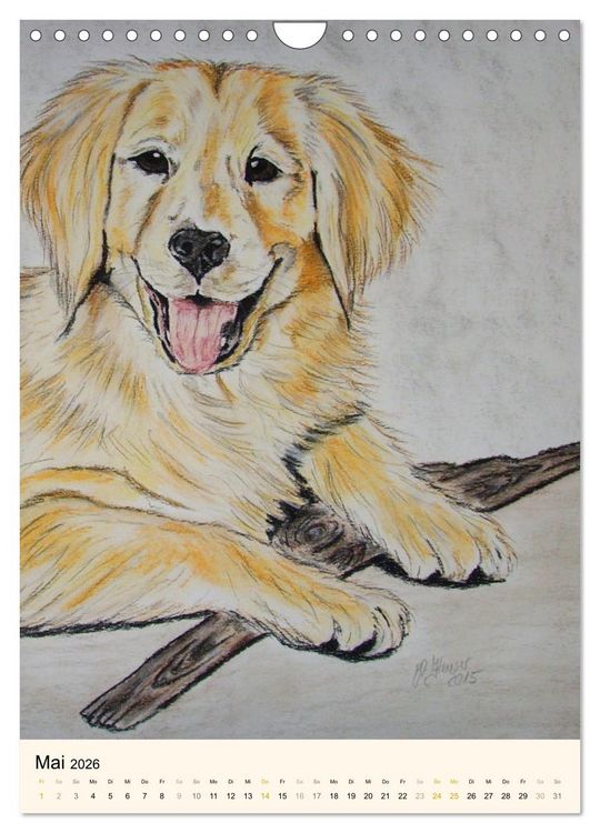Produktbild: Hunde - Bezaubernde Portraitzeichnungen (Wandkalender 2026 DIN A4 hoch), CALVENDO Monatskalender