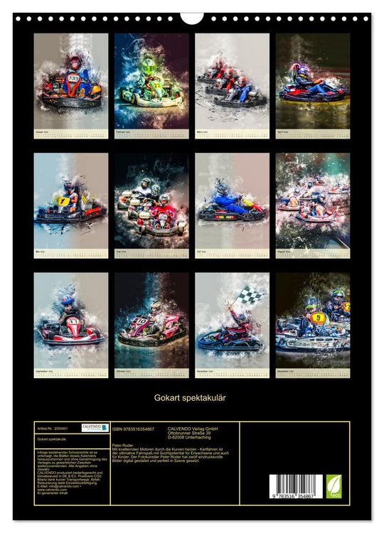 Produktbild: Gokart spektakul&auml;r (Wandkalender 2026 DIN A3 hoch), CALVENDO Monatskalender