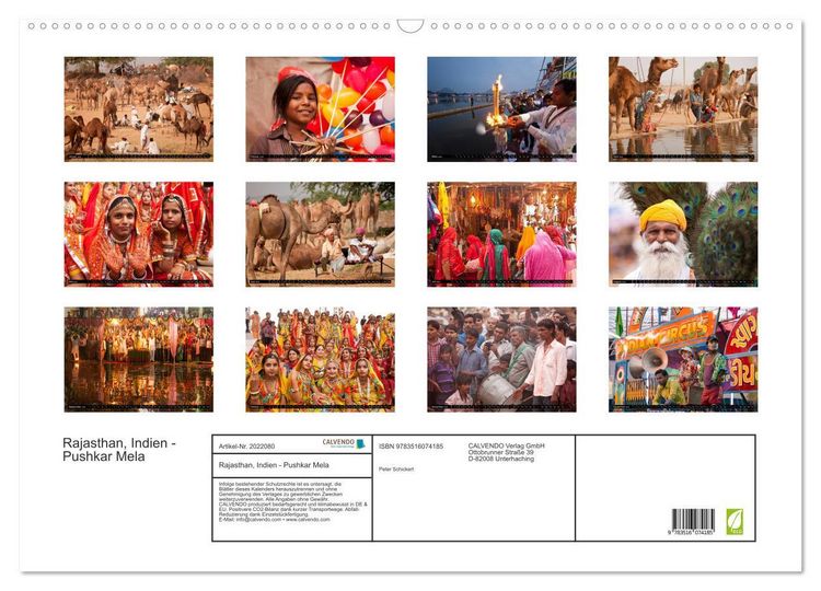Produktbild: Rajasthan, Indien - Pushkar Mela (Wandkalender 2026 DIN A2 quer), CALVENDO Monatskalender