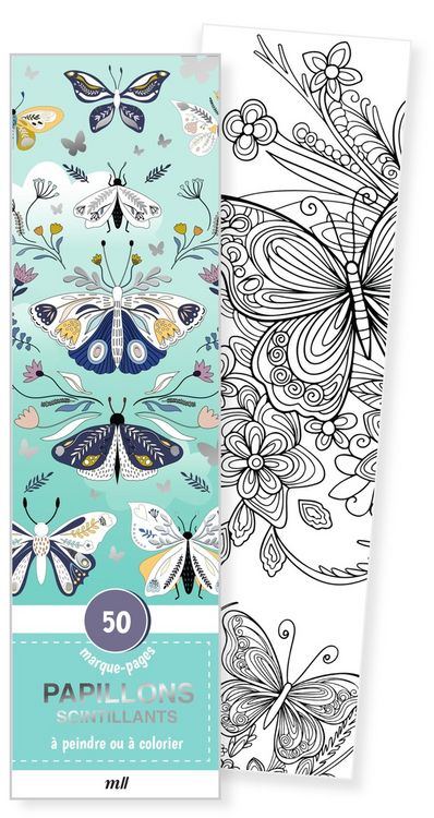 Produktbild: Papillons scintillants : 50 marque-pages &agrave; peindre ou &agrave; colorier