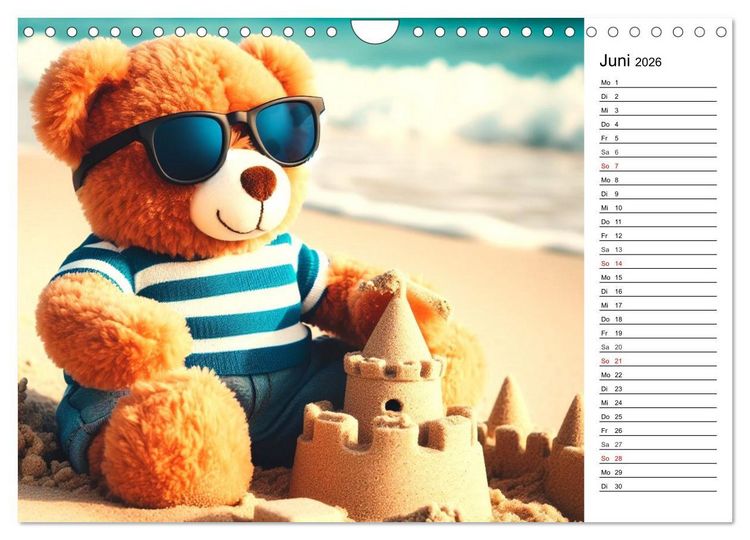 Produktbild: Teddys - Die Jahresreise der KI-Teddyb&auml;ren (Wandkalender 2026 DIN A4 quer), CALVENDO Monatskalender
