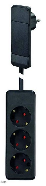 Produktbild: BACHMANN SmartPlug Flachstecker, mit 3x Schutzkontakt Steckdosenleiste, schwarz, 1,6 m