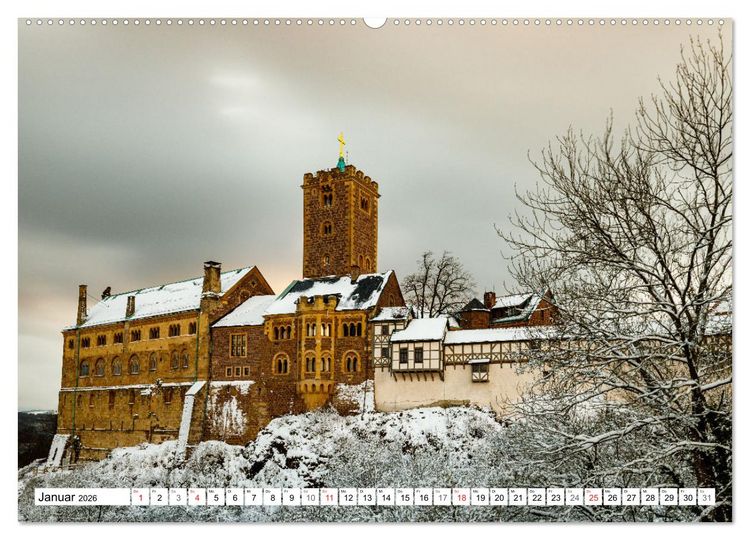 Produktbild: Werra Burgen Steig (hochwertiger Premium Wandkalender 2026 DIN A2 quer), Kunstdruck in Hochglanz