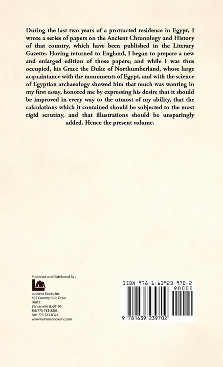 Produktbild: Hor&aelig; &AElig;gyptiac&aelig; Or, the Chronology of Ancient Egypt Discovered From Astronomical and Hieroglyphic Records Upon Its Monuments