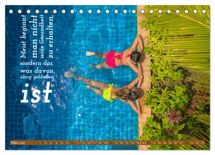 Produktbild: Achtsamkeit Gesundheit mit coolen Spr&uuml;chen zum Wohlbefinden (Tischkalender 2026 DIN A5 quer), CALVENDO Monatskalender