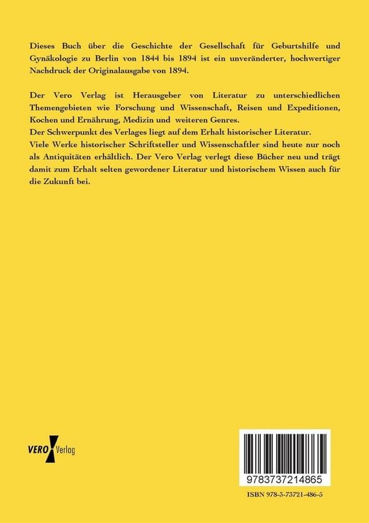 Produktbild: Geschichte der Gesellschaft f&uuml;r Geburtshilfe und Gyn&auml;kologie zu Berlin