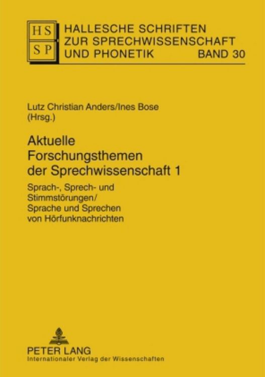 Produktbild: Aktuelle Forschungsthemen der Sprechwissenschaft 1