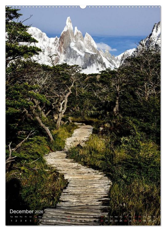 Produktbild: Majestic Mountains Cerro Torre & Fitzroy Patagonia / UK-Version (High Quality Premium Wall Calendar 2026 DIN A2 portrait),CALVENDO 12 Month Wall Calendar
