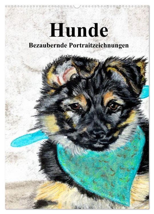 Produktbild: Hunde - Bezaubernde Portraitzeichnungen (Wandkalender 2026 DIN A2 hoch), CALVENDO Monatskalender