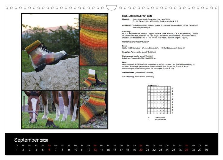 Produktbild: Sockenkalender Bootsocks 2026 (Wandkalender 2026 DIN A3 quer), CALVENDO Monatskalender