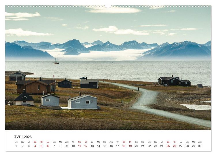 Produktbild: L'&eacute;t&eacute; sur les &icirc;les Svalbard (Calendrier mural 2026 DIN A2 vertical), CALVENDO calendrier mensuel