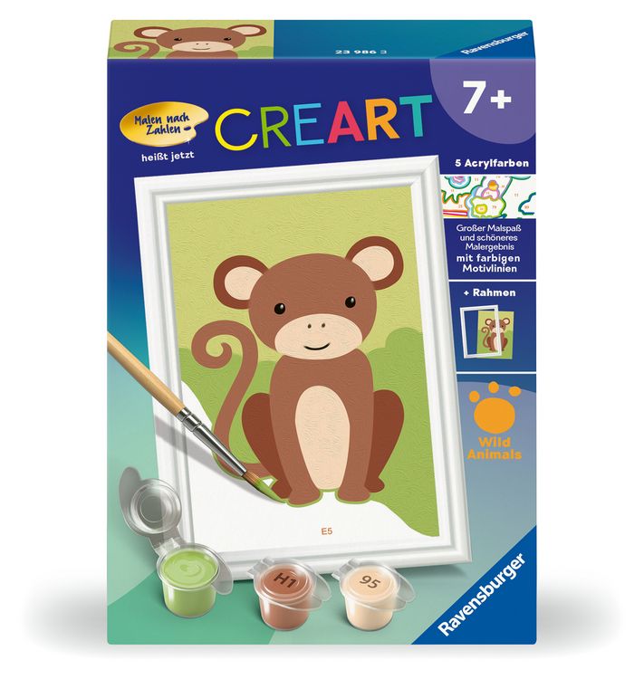 Produktbild: CreArt, Malen nach Zahlen Kinder - Kleiner Affe