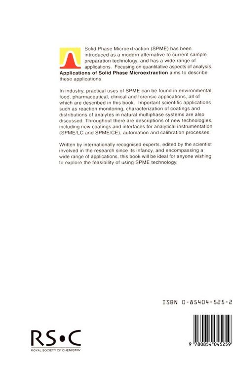 Produktbild: Applications of Solid Phase Microextraction