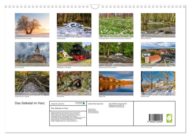 Produktbild: Das Selketal im Harz (Wandkalender 2026 DIN A3 quer), CALVENDO Monatskalender