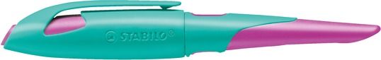 Produktbild: STABILO Ergonomischer Schulf&uuml;ller f&uuml;r Rechtsh&auml;nder mit Anf&auml;nger-Feder A -   EASYbirdy in t&uuml;rkis/neonpink - Einzelstift - inklusive Patrone