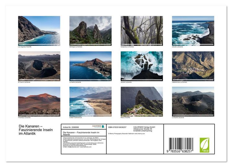 Produktbild: Die Kanaren &ndash; Faszinierende Inseln im Atlantik (Wandkalender 2026 DIN A4 quer), CALVENDO Monatskalender