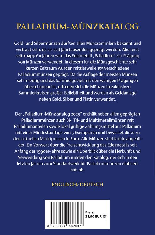 Produktbild: Palladium-M&uuml;nzkatalog