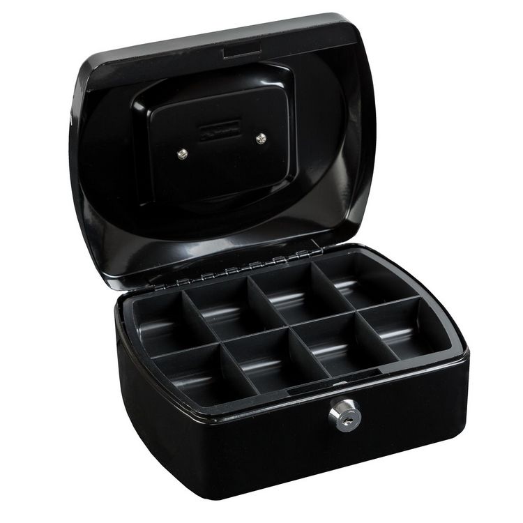 Produktbild: Idena Geldkassette Gr&ouml;&szlig;e 8 aus Metall 8 F&auml;cher schwarz 20,5x16x9cm