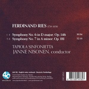Produktbild: Ries: Sinfonien Nr. 6 + 7