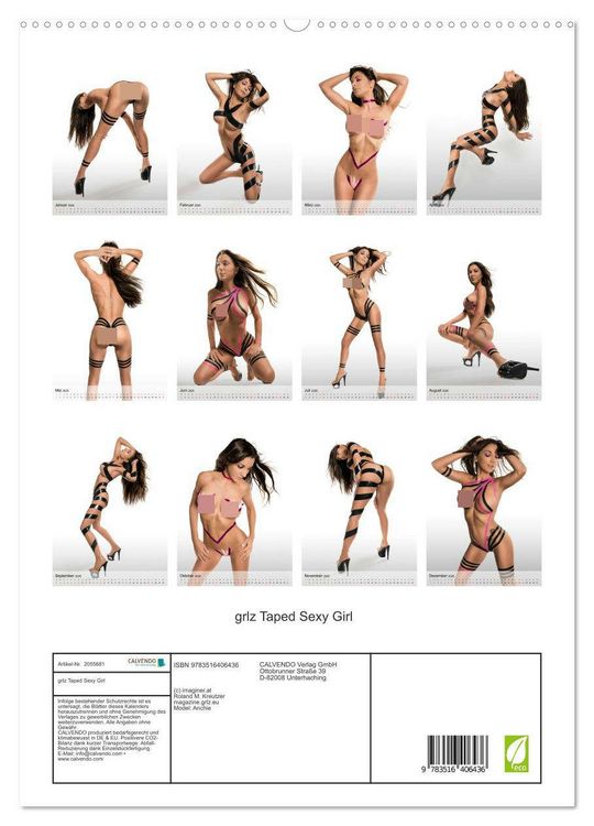 Produktbild: grlz Taped Sexy Girl (hochwertiger Premium Wandkalender 2026 DIN A2 hoch), Kunstdruck in Hochglanz