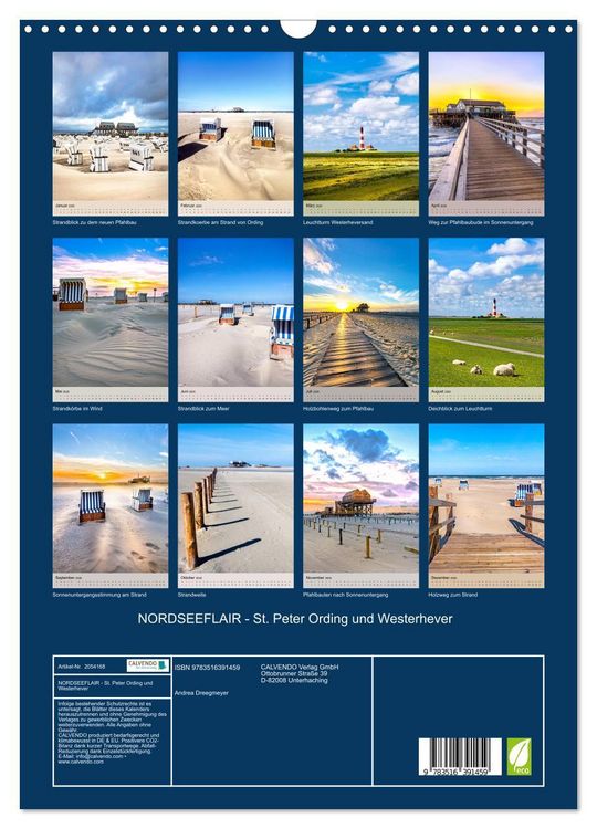Produktbild: NORDSEEFLAIR - St. Peter Ording und Westerhever (Wandkalender 2026 DIN A3 hoch), CALVENDO Monatskalender