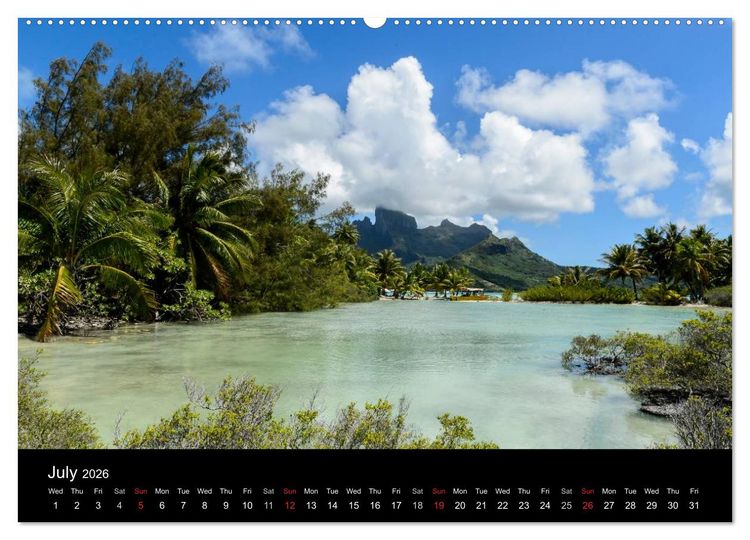 Produktbild: Bora Bora, Paradise islands (High Quality Premium Wall Calendar 2026 DIN A2 landscape),CALVENDO 12 Month Wall Calendar