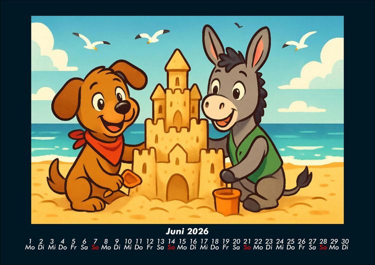 Produktbild: Wuff & Huf - Festliche Freundschaft 2026 Fotokalender DIN A4
