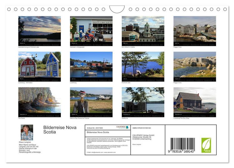 Produktbild: Bilderreise Nova Scotia (Wandkalender 2026 DIN A4 quer), CALVENDO Monatskalender