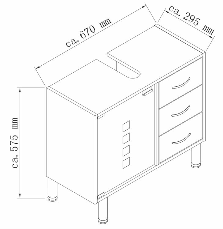 Produktbild: Holz Badm&ouml;bel Badunterschrank Darola Schublade