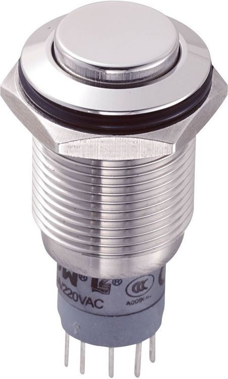 Produktbild: TRU COMPONENTS 701780 LAS2GQH-11/S/P Vandalismusgesch&uuml;tzter Drucktaster 250 V/AC 3 A 1 x Ein/(Ein) tastend 1 St.