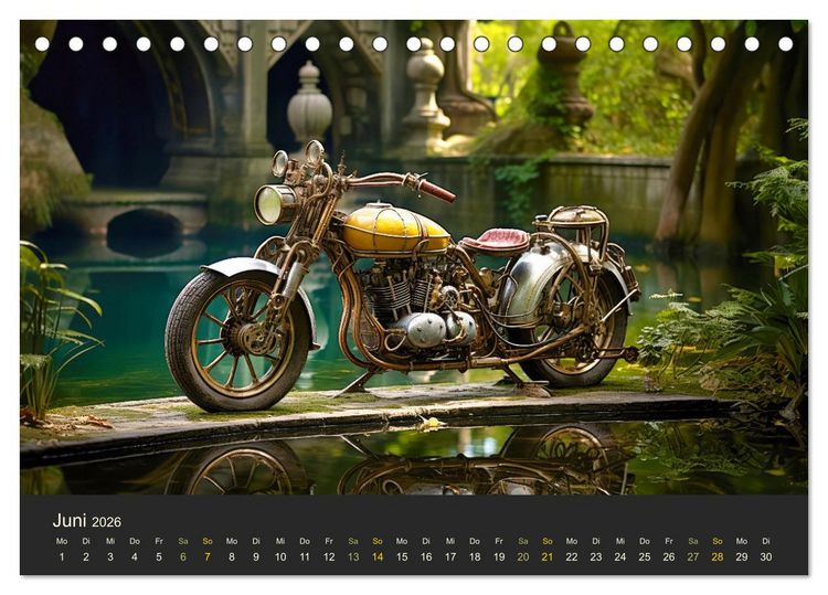 Produktbild: Steampunk Motorr&auml;der (Tischkalender 2026 DIN A5 quer), CALVENDO Monatskalender